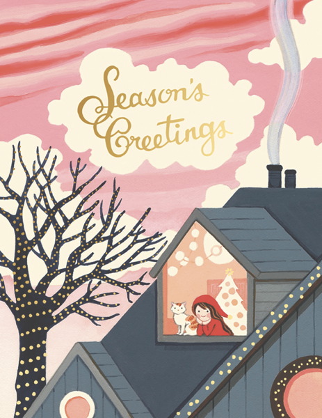 Foil Card-Window Girl Greetings