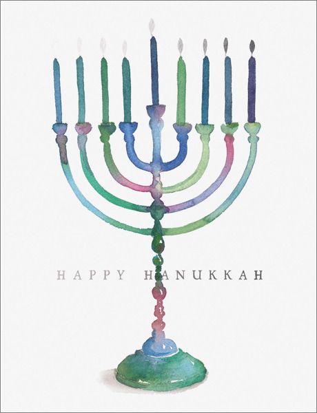 Foil Card-Colourful Menorah