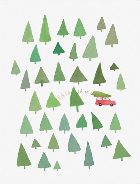 Foil Card-Fa La La Trees