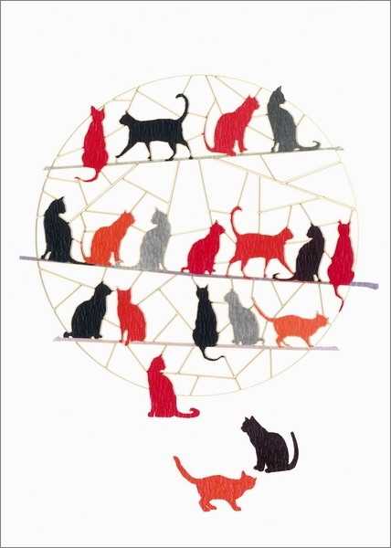 Laser Cut Card-Playful Cats