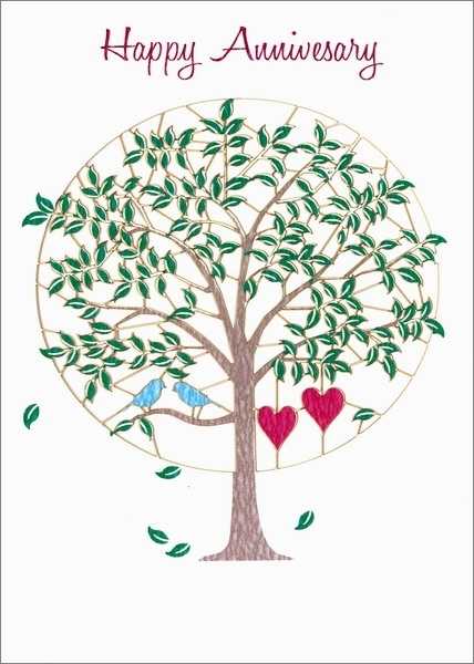 Laser Cut Card-Happy Anniversary Tree