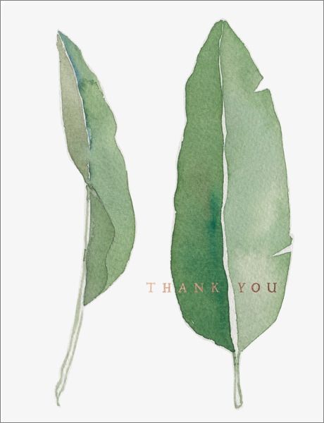 Foil Card-Thank You Leaves