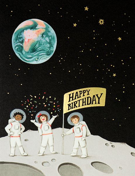 Foil Card-Astronauts Birthday