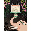 Foil Card-Pink Elephant Birthday