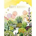 Foil Card-Cats in Garden Birthday