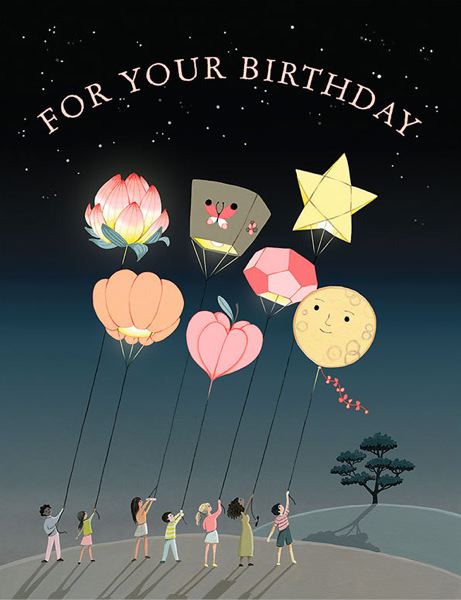 Foil Card-Lanterns Birthday