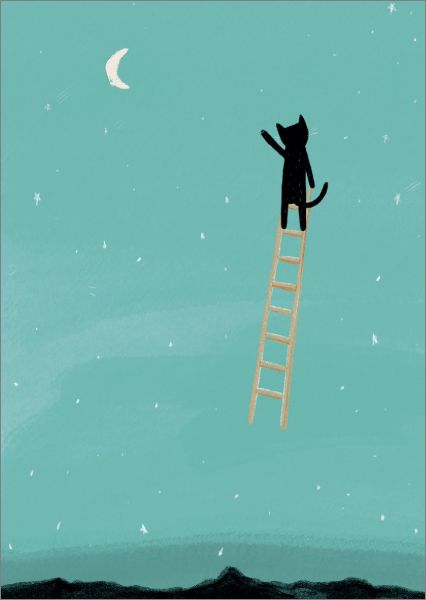 Card-Georgia O’Cat Ladder To The Moon