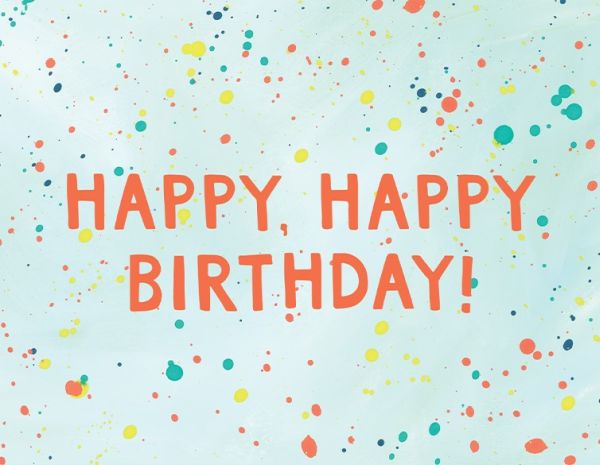 Card-Rainbow Speckle Birthday