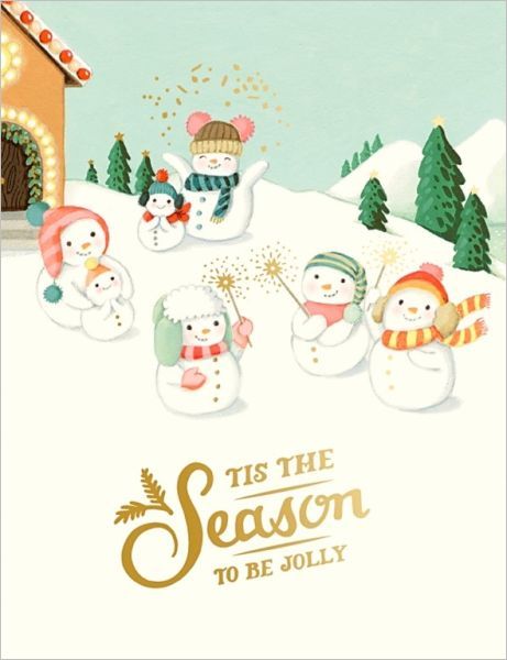 Foil Card-Snowman Family