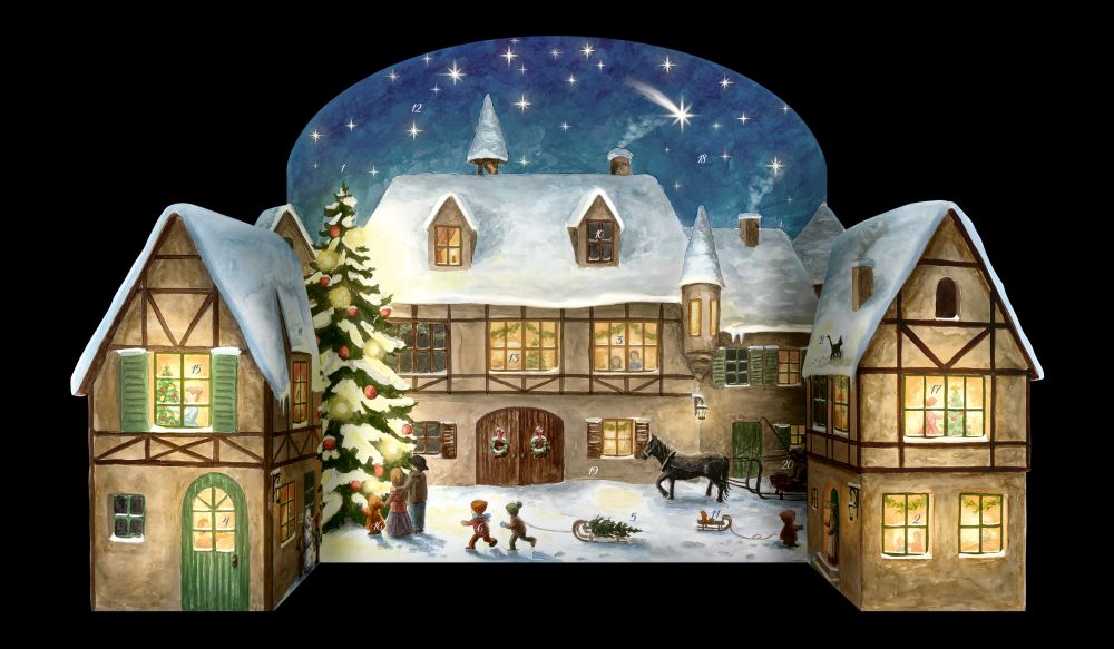 Advent Cal-Lge Poster-Christmas Eve in the Village