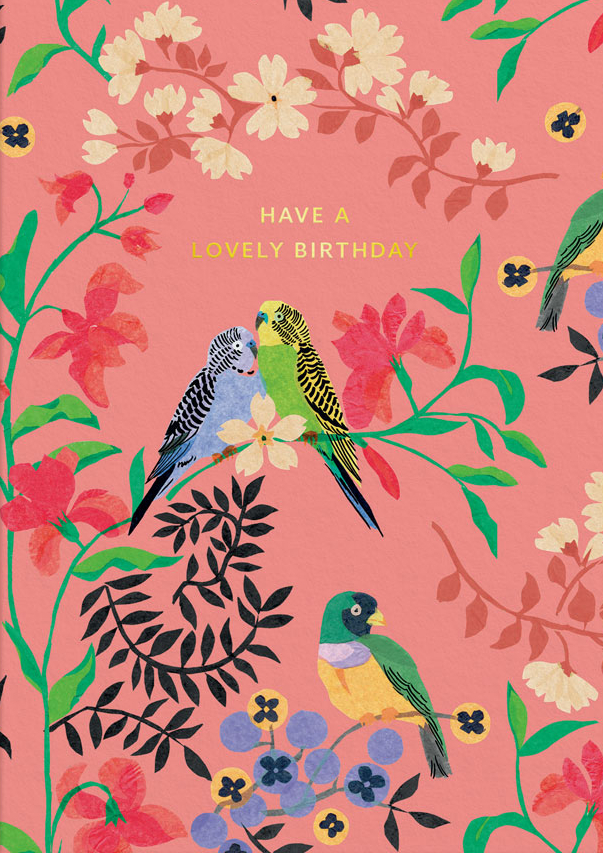 Foil Card-Lovely Birthday Summer Birds