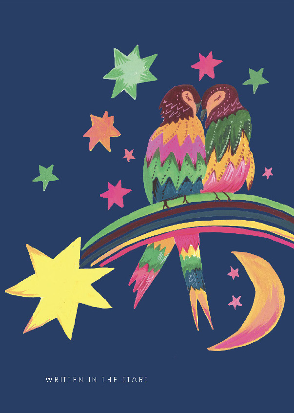 Card-Cosmic Love Birds