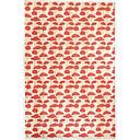 Wrap-Mushrooms Red and Gold On Cream