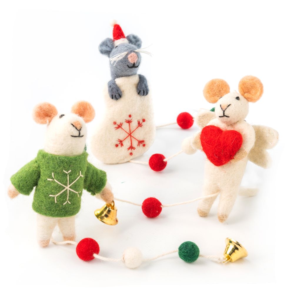 Mobile-Felt Merry Mice