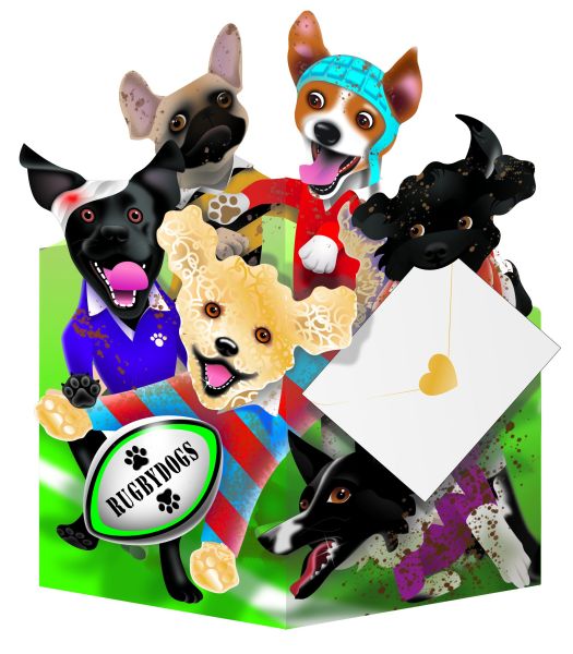 3D Card-Rugby Dogs