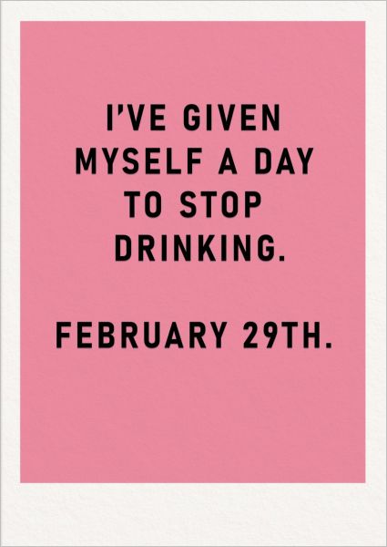 Card-Stop Drinking 29th Feb