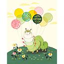 Foil Card-Caterpillar Balloons Birthday