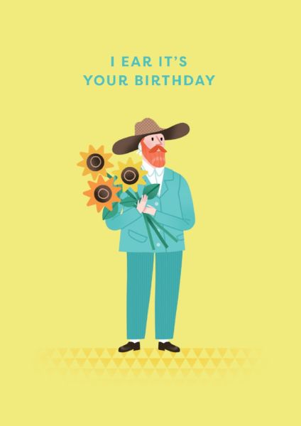 Embossed Card-Van Gogh Ear Birthday