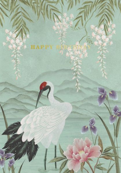 Foil Card-Crane and Mountain