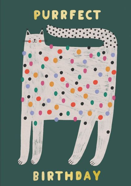Foil Card-Spotty Cat Birthday