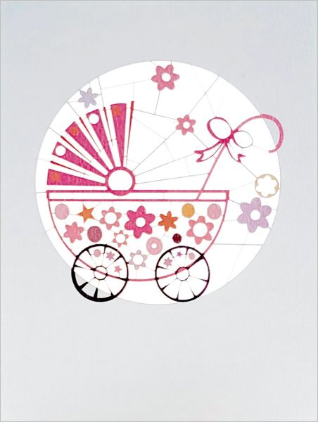 Laser Cut Card-Pink Pram