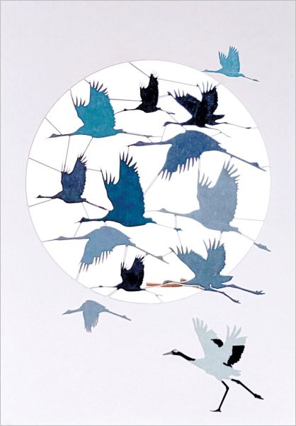 Laser Cut Card-Flight of Cranes