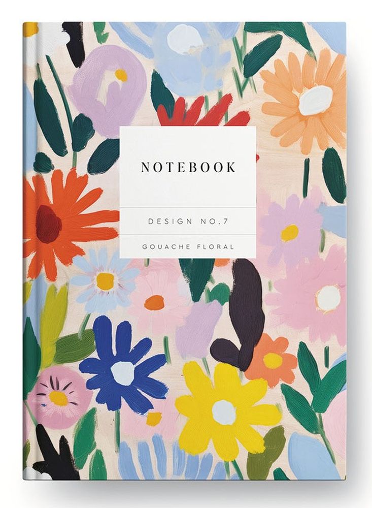 Kaleido A5 Premium Hard Cover Notebook-Gouache Floral