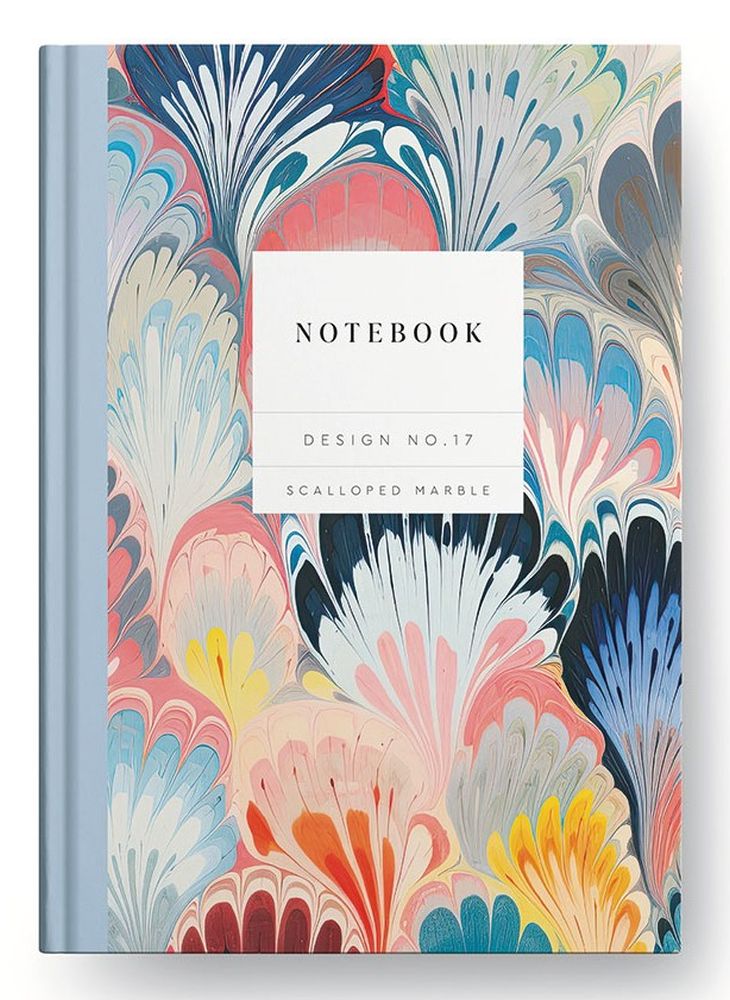 Kaleido A5 Premium Hard Cover Notebook-Scalloped Marble