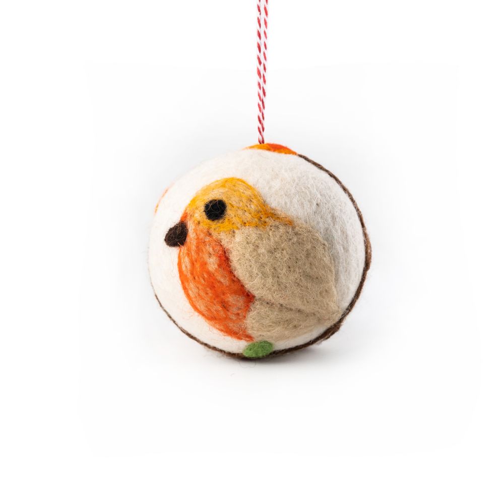 Charity Decoration-Felt Bauble Robin