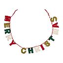 Decoration-Felt Green White Red Beads Bunting