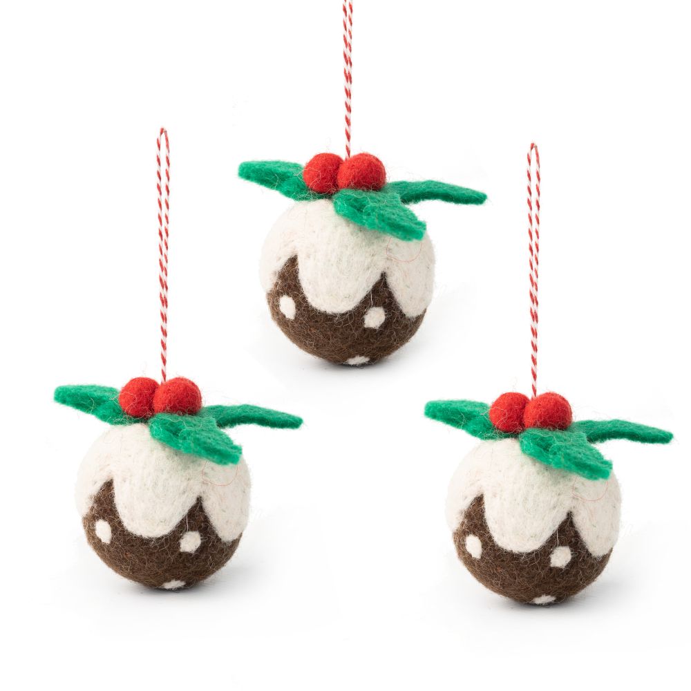 Decoration Set-Felt Figgy Puddings