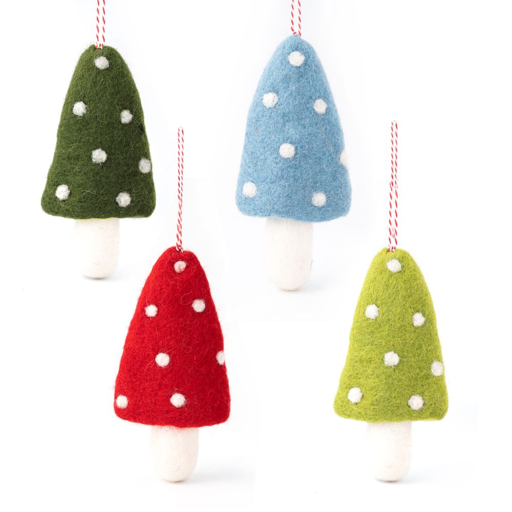 Charity Decoration Set-Felt Mushroom Trees
