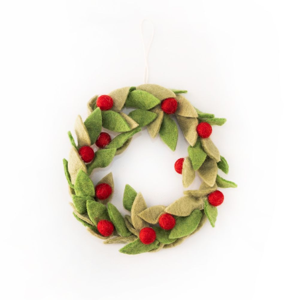 Charity Wreath Small-Felt Leaves and Berries