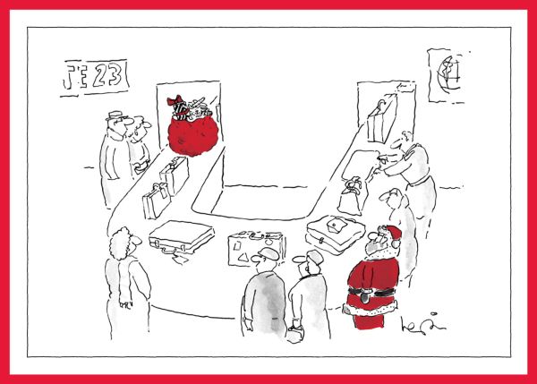 Card-Santa At The Airport