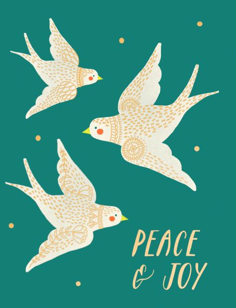 Foil Card-Embellished Doves