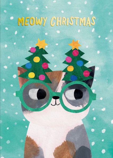 Foil Card-Tree Glasses Kitty