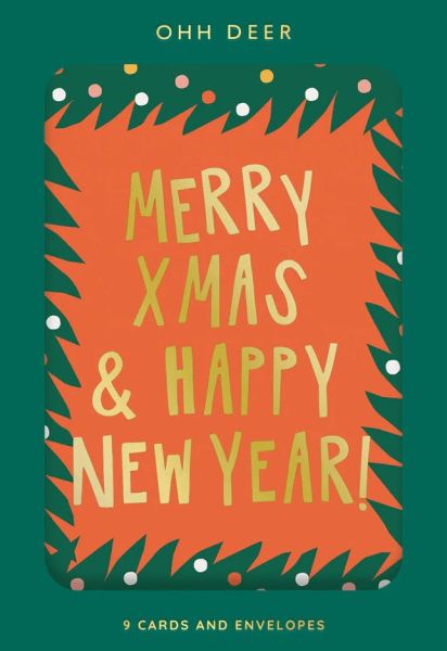 Boxed Card Pack of 9-Merry Xmas Typographic