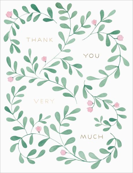 Foil Card-Thank You Vine