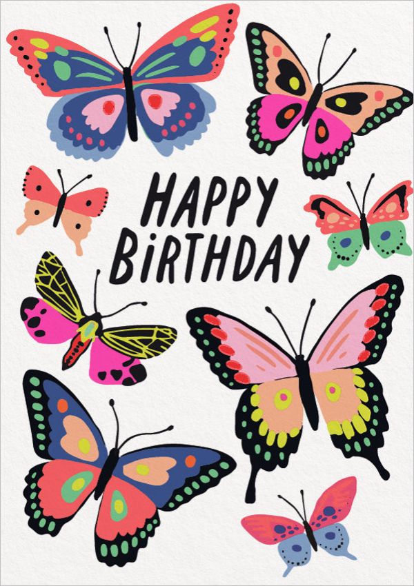 Card-Happy Birthday Butterflies