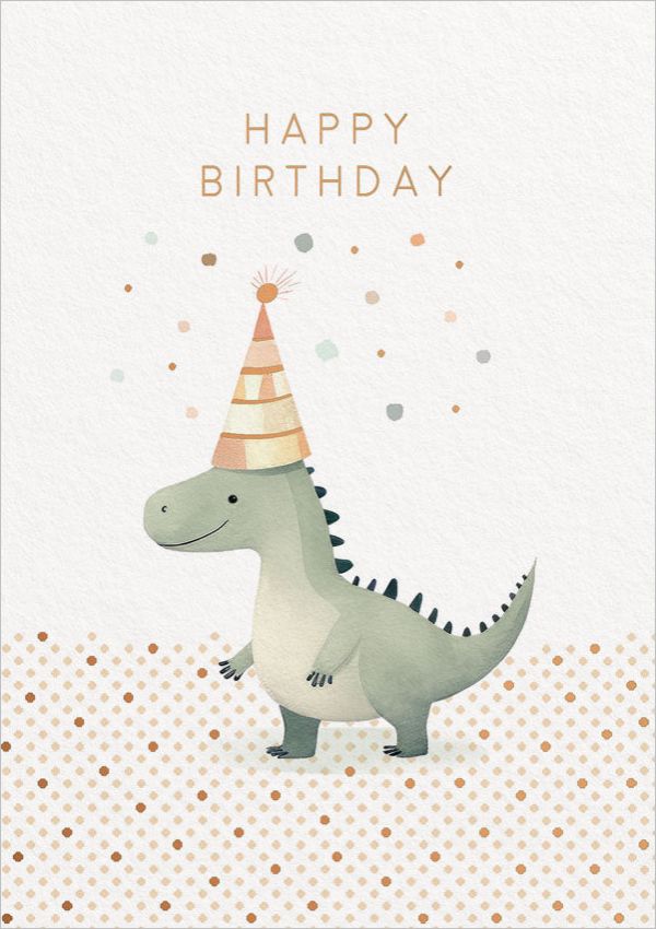 Foil Card-Happy Birthday Dinosaur