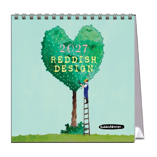 [A-VE-D27-RD-D] Vevoke Desk Calendar-Reddish