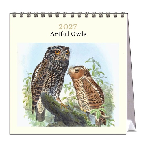 [C-VE-D27-AO-D] Vevoke Desk Calendar-Artful Owls