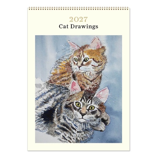 [C-VE-D27-CD-M] Vevoke Medium Calendar-Cat Drawings