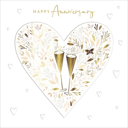 [GB-C-OC0083] Embossed Card-Anniversary Heart