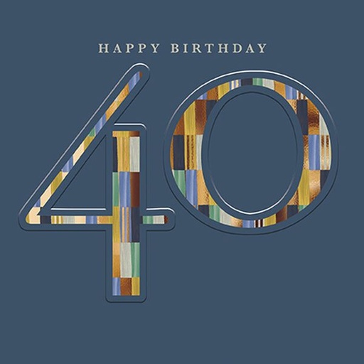 [GB-C-OC0088] Embossed Card-Happy 40th