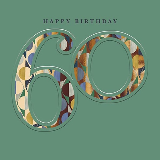 [GB-C-OC0090] Embossed Card-Happy 60th