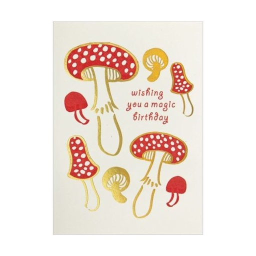 [AV-MC-AP392] Mini Card-Magical Birthday Mushrooms