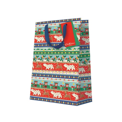 [CK-XWBL-13518] Gift Bag Large-Festive Animal Stripe