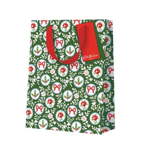 [CK-XWBM-13549] Gift Bag Medium-Holly and Roses
