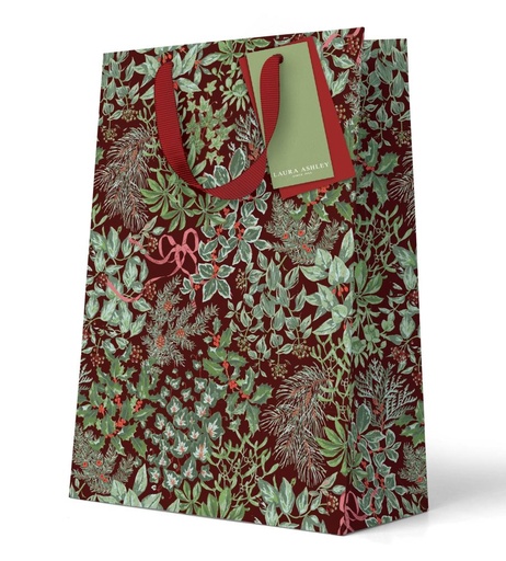 [LA-XWBL-13521] Gift Bag Large-Holly and Bows